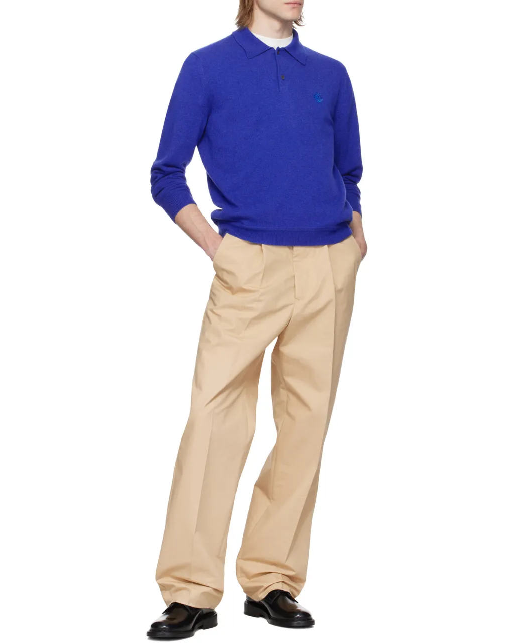 Logo Patch Pleated Trousers