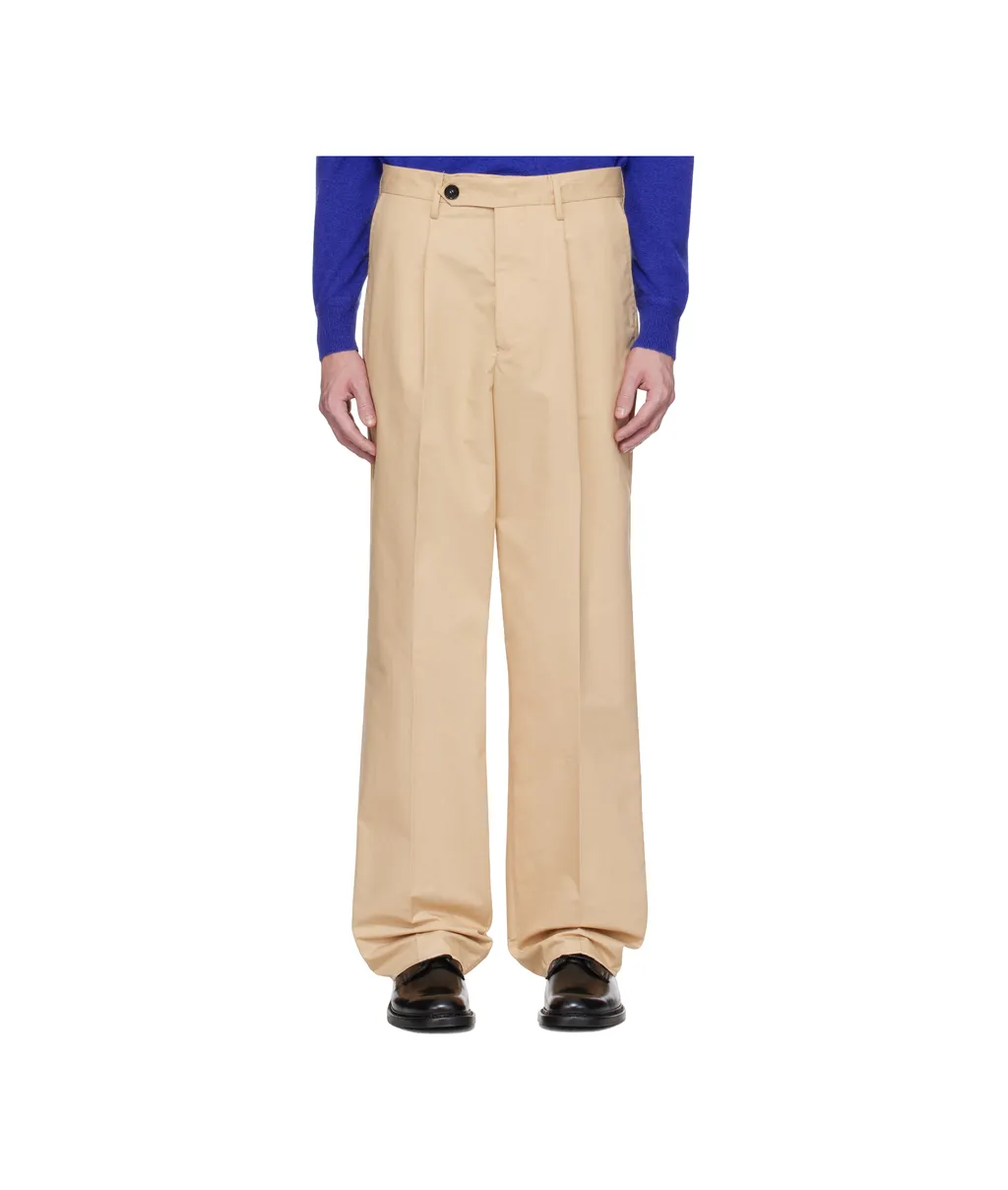 Logo Patch Pleated Trousers