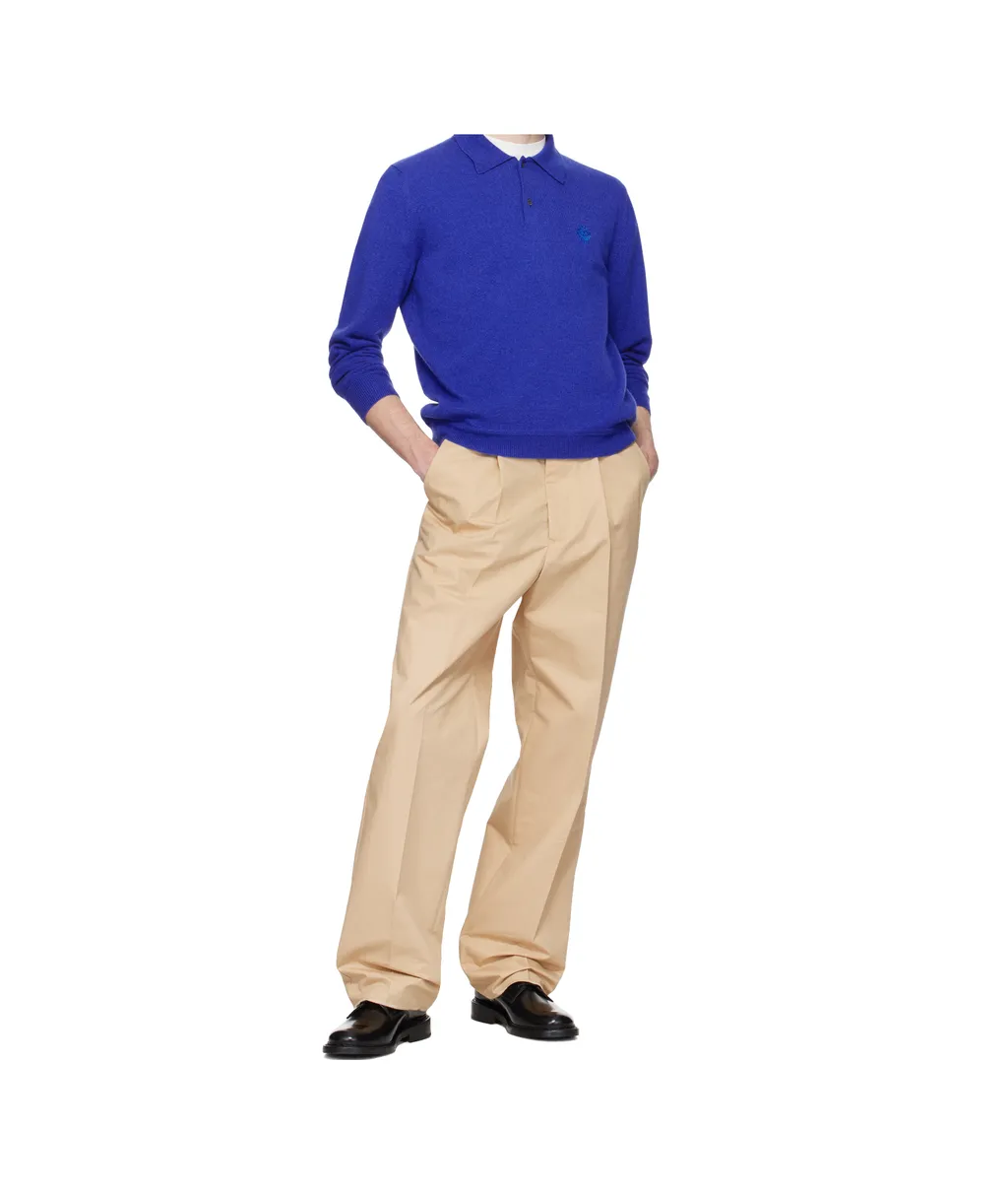 Logo Patch Pleated Trousers