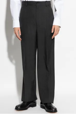 Straight-Leg Pleated Trousers