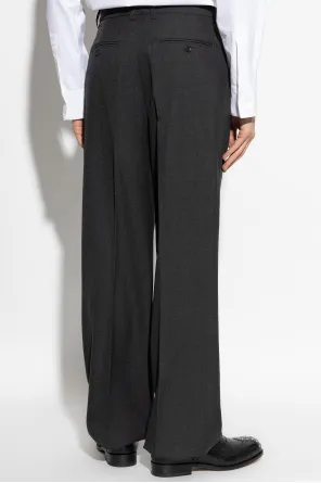 Straight-Leg Pleated Trousers