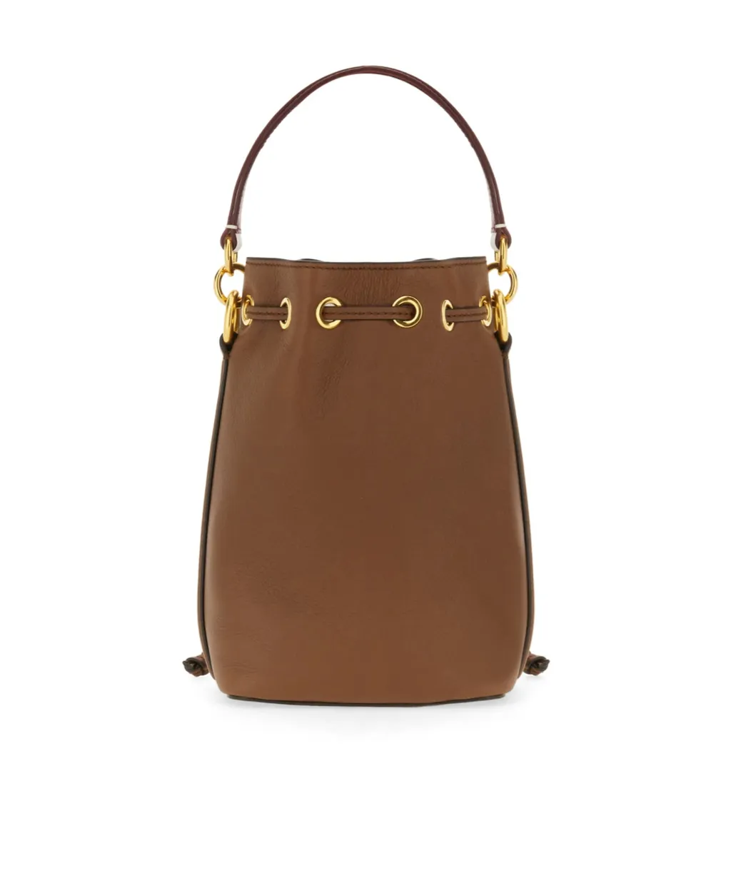 Logo Printed Drawstring Bucket Bag