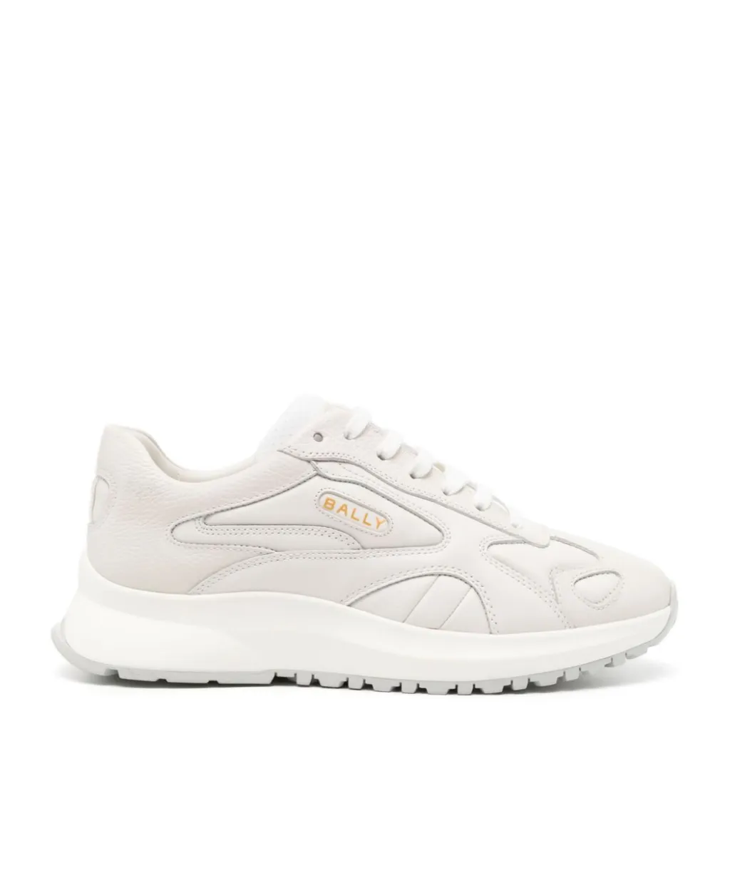 Panelled Leather Lace-Up Sneakers