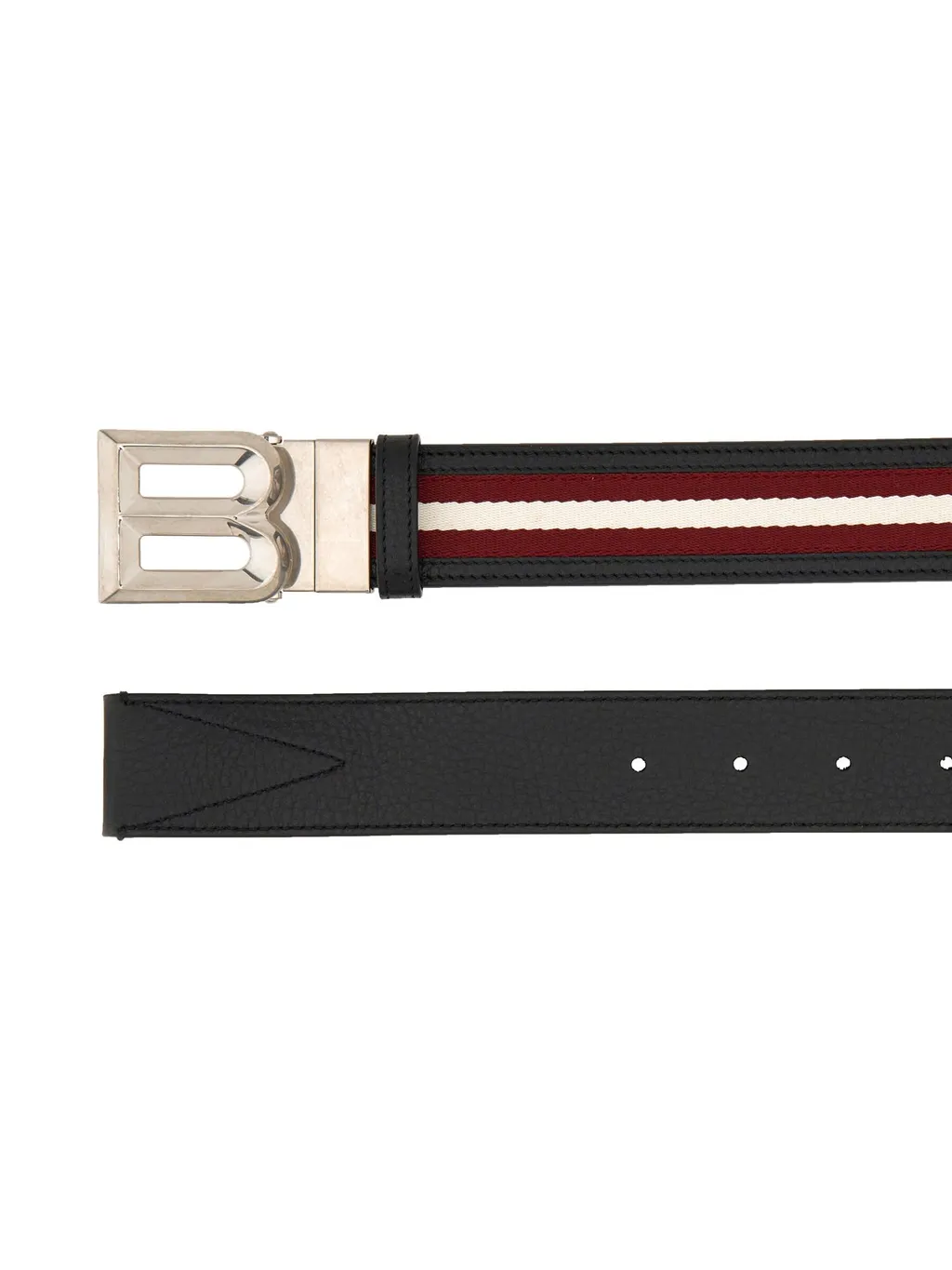 Logo-Buckle Stripe-Detailed Belt