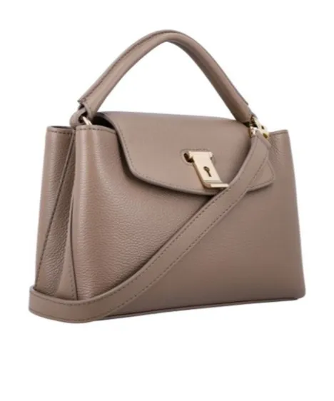 Logo Engraved Foldover Top Tote Bag
