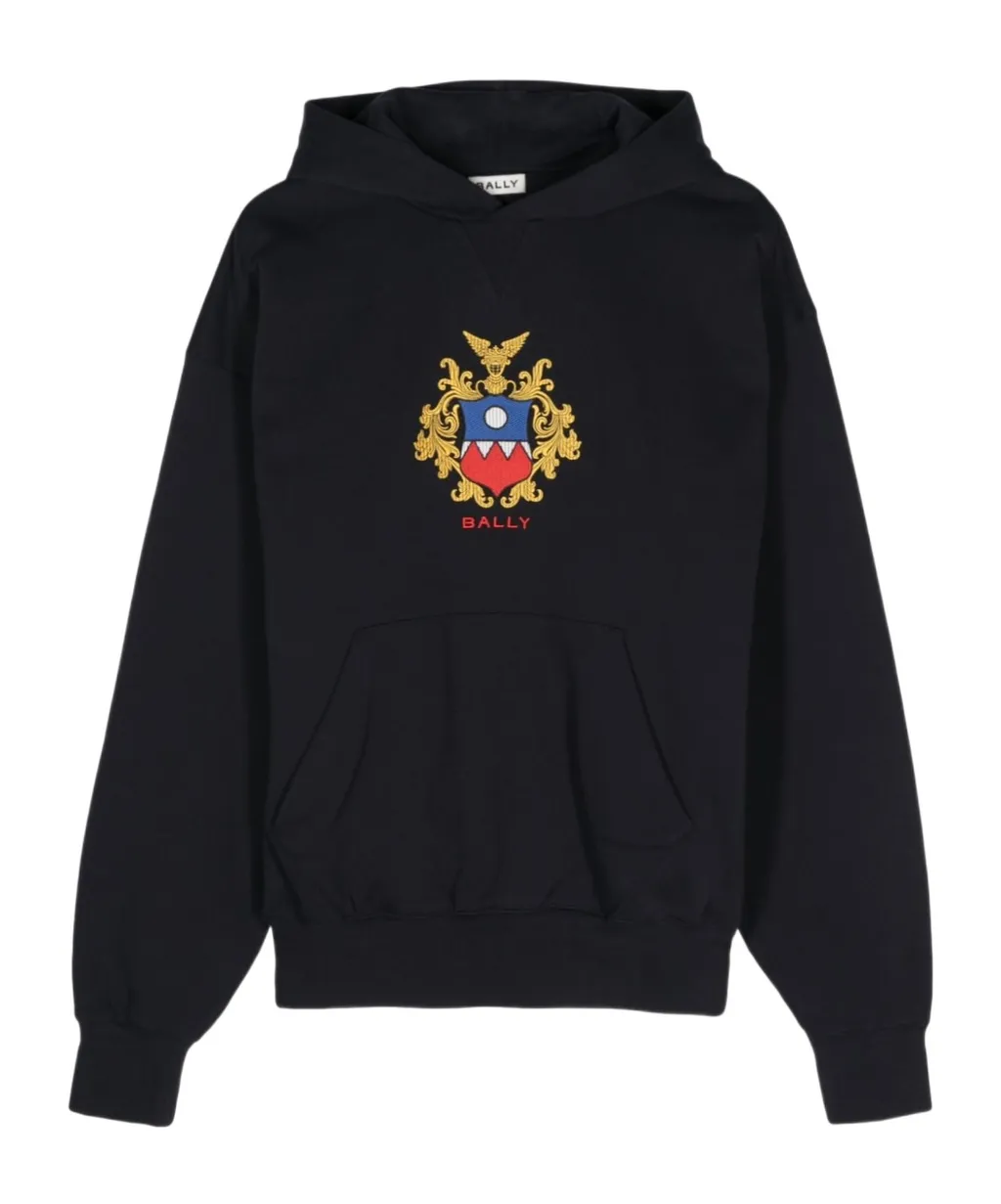 Long-Sleeved Logo Embroidered Hoodie
