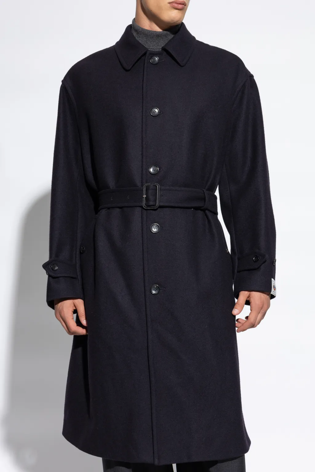 Button-Up Belted Coat