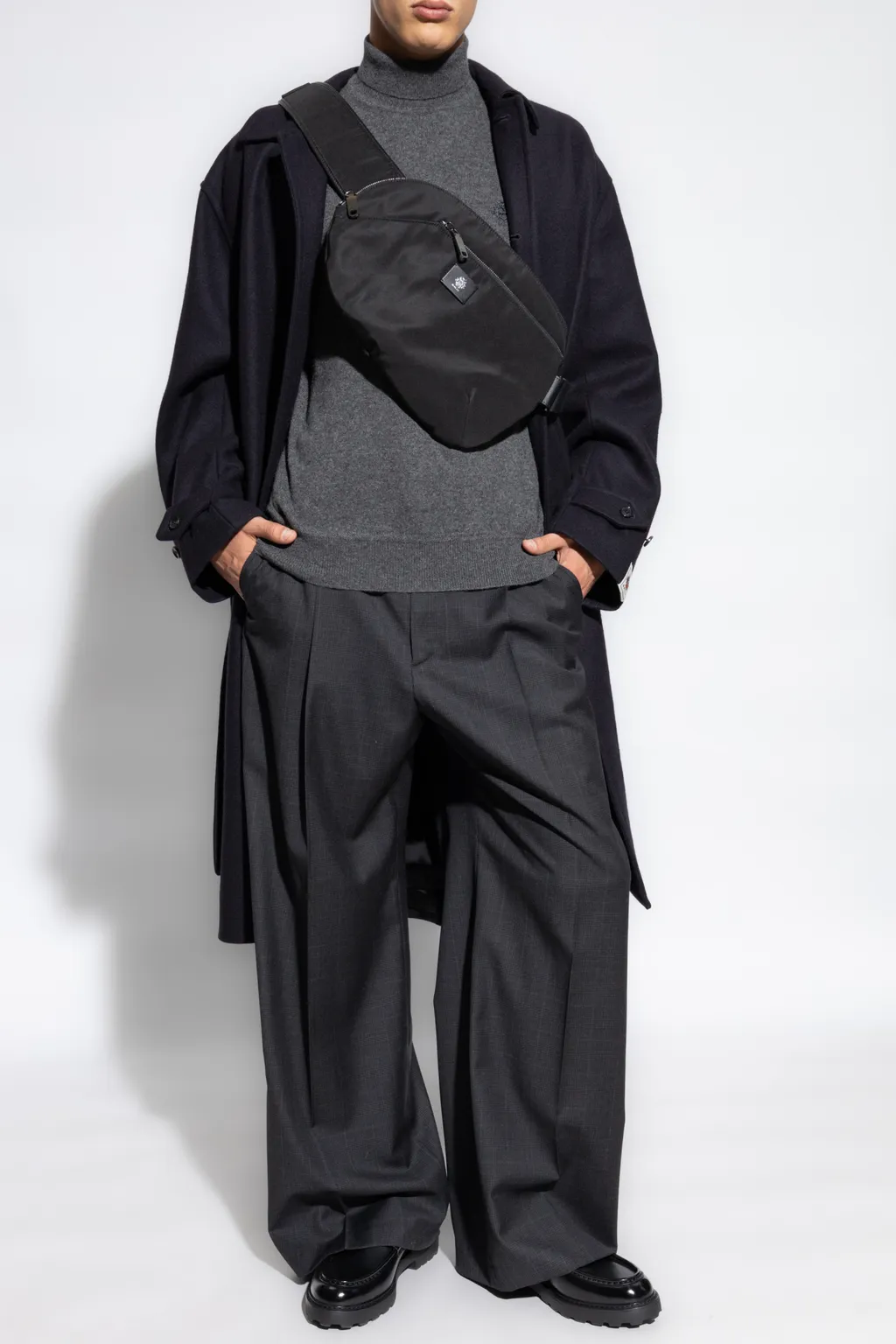 Button-Up Belted Coat