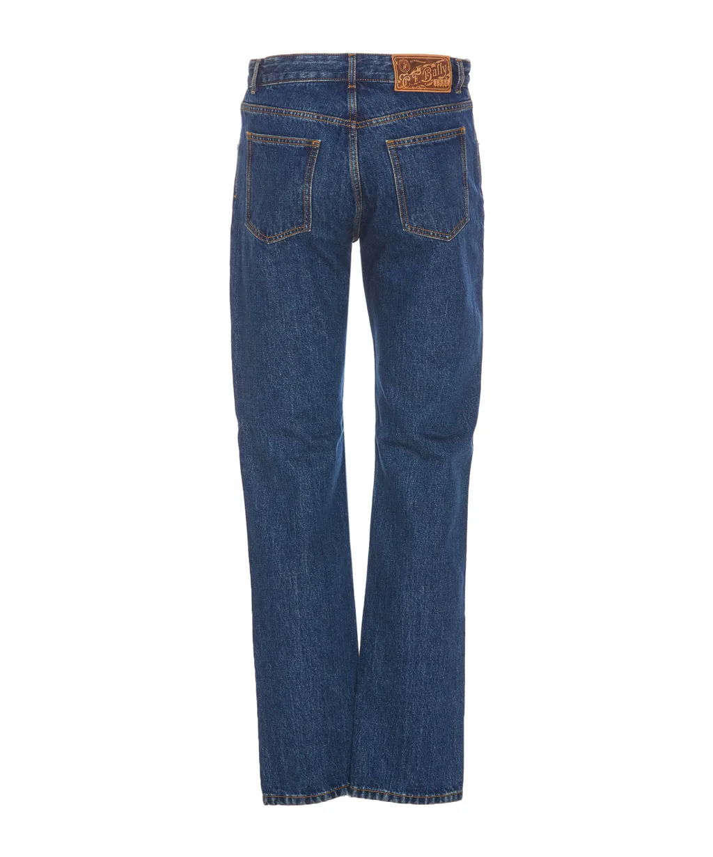 Logo Patch Straight-Leg Jeans