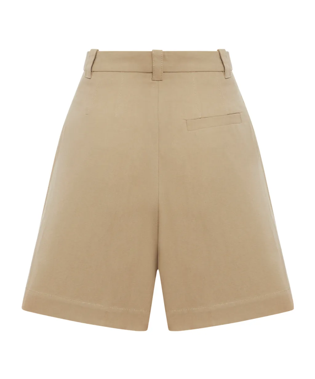 Pleat Linen Shorts
