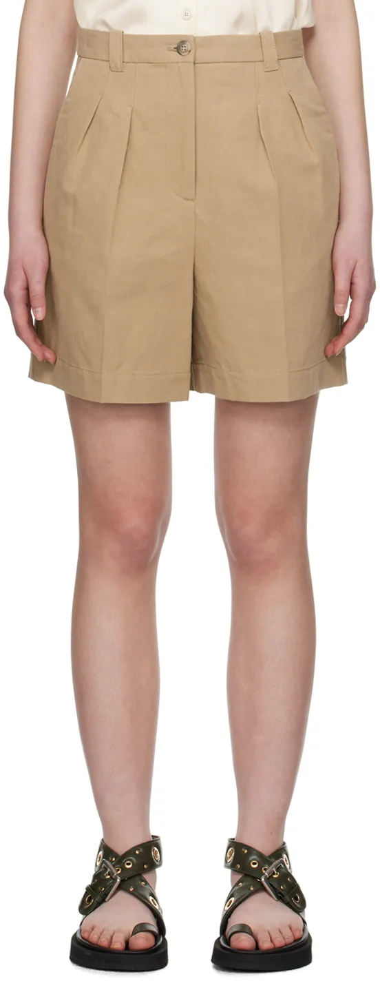 Pleat Linen Shorts
