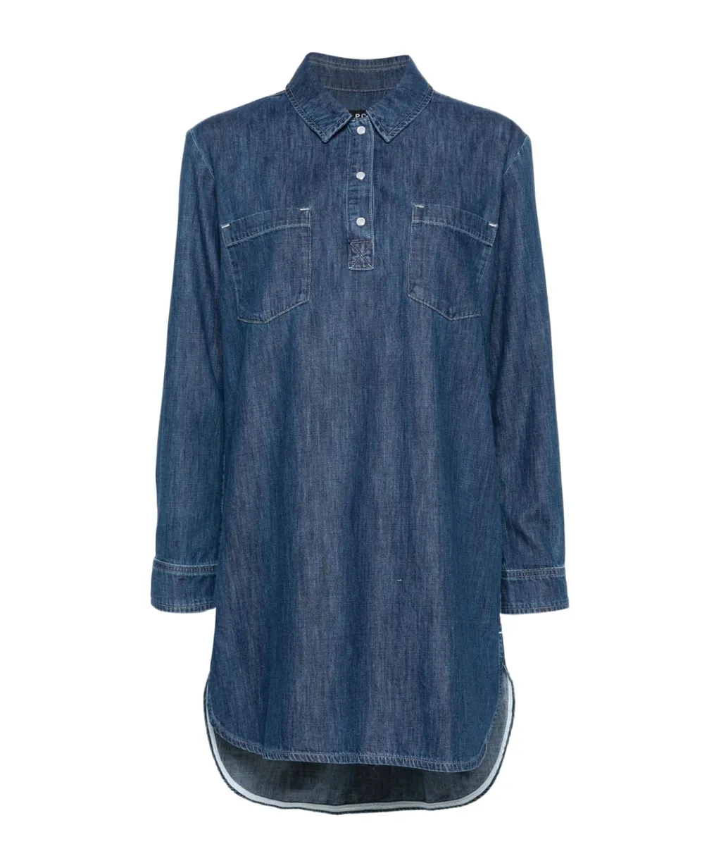 Texas Chest Patch Denim Mini Dress