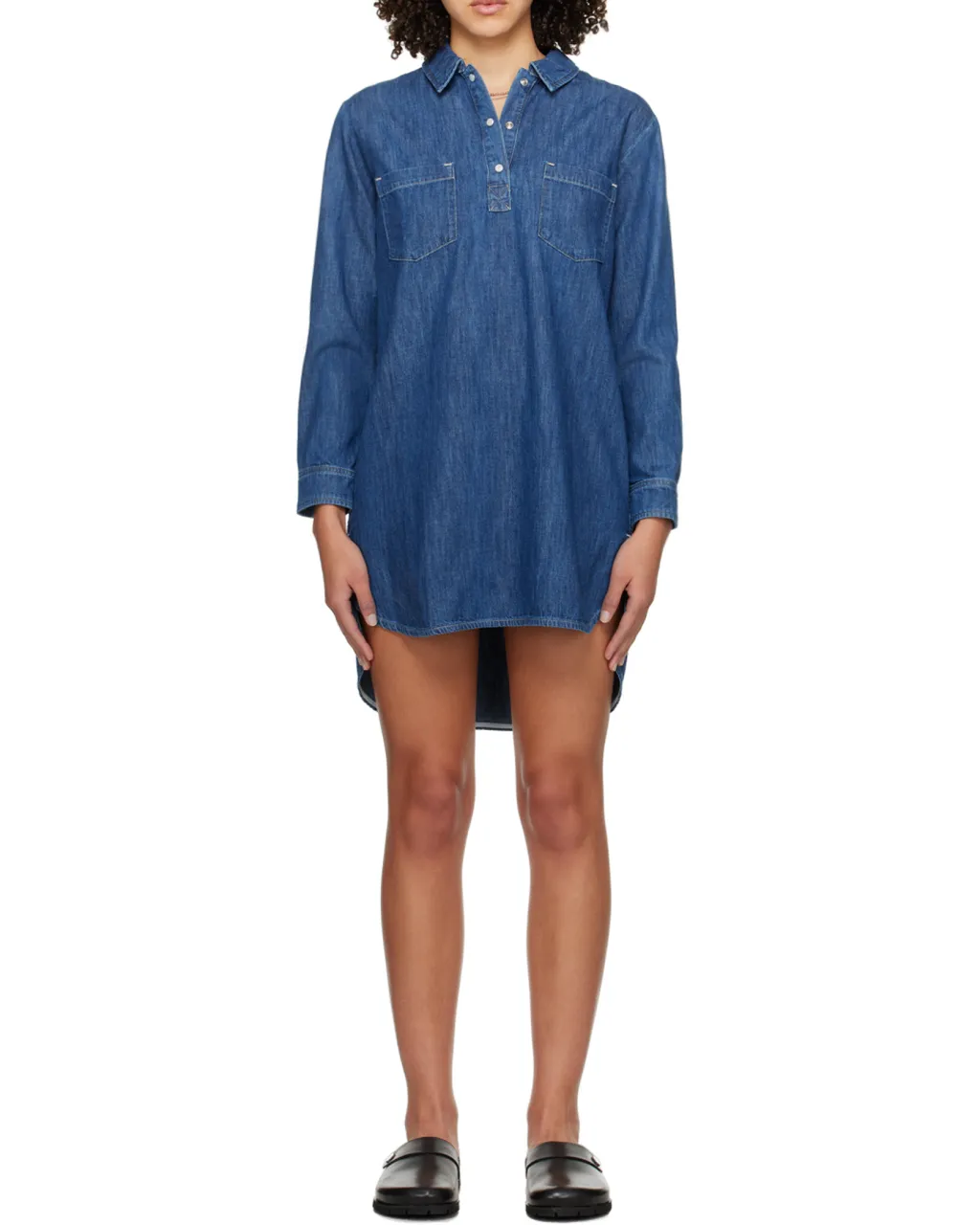Texas Chest Patch Denim Mini Dress