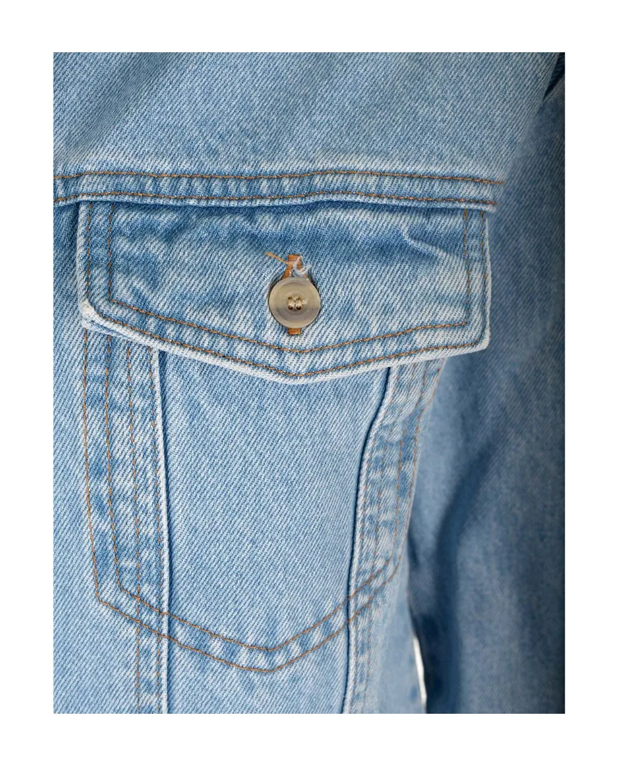 Long-Sleeved Denim Shirt Dress