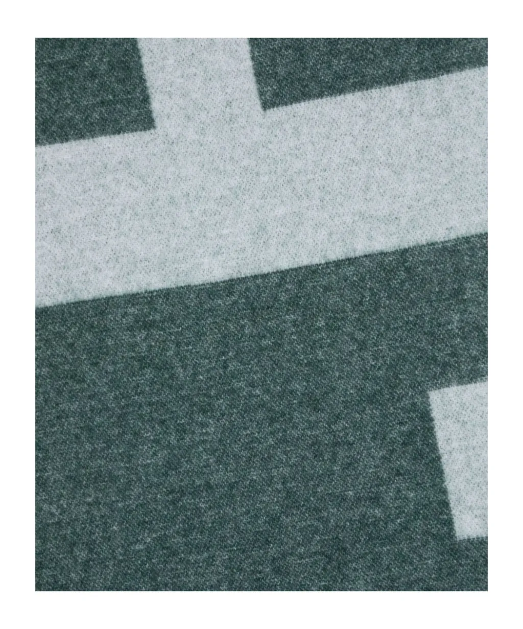 Logo Intarsia Fringed Scarf