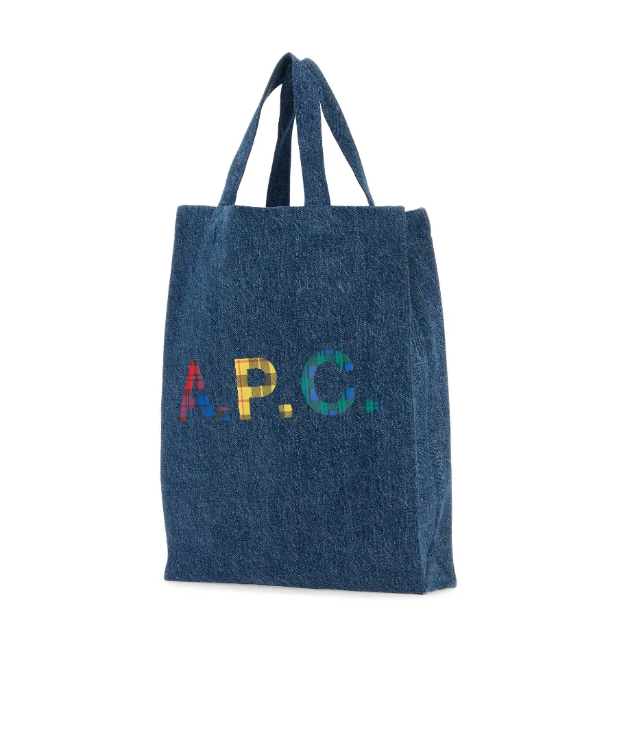 Logo Patch Denim Mini Tote Bag