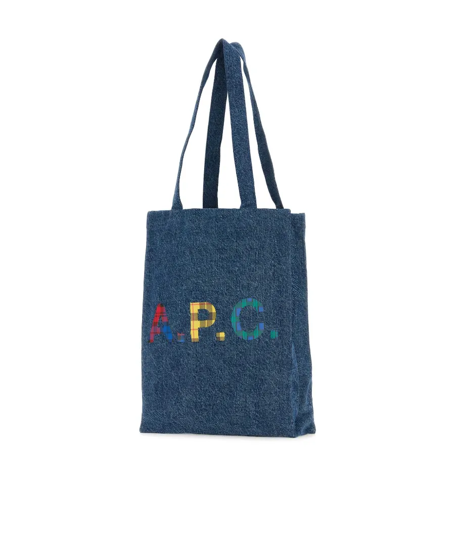 Logo-Printed Denim Shopping Bag