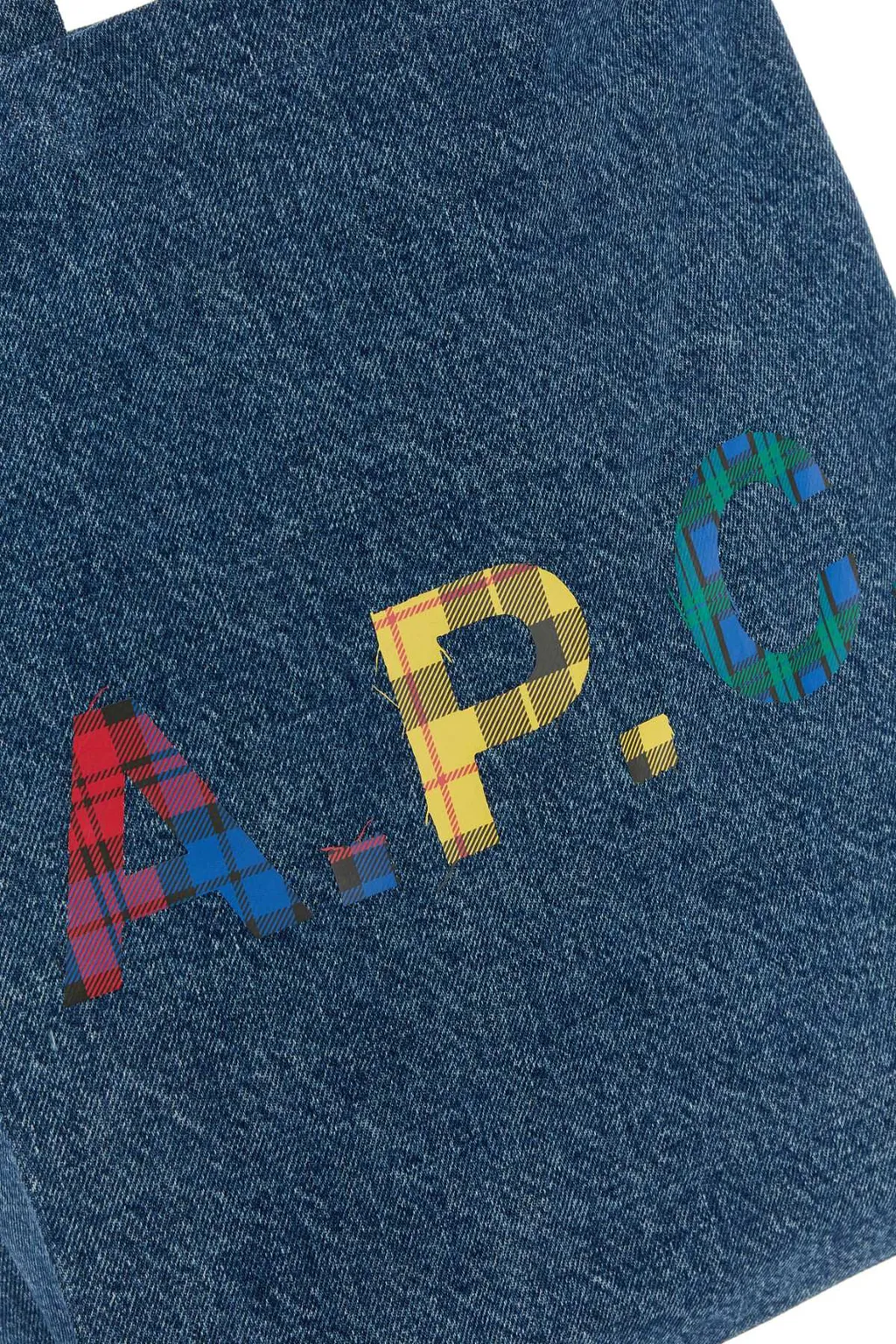 Logo-Printed Denim Shopping Bag