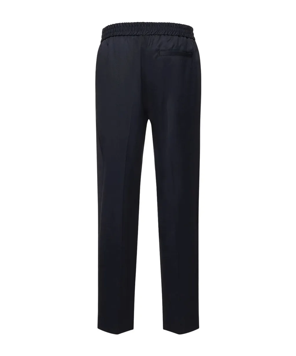 Elastic Waist Straight-Leg Pants