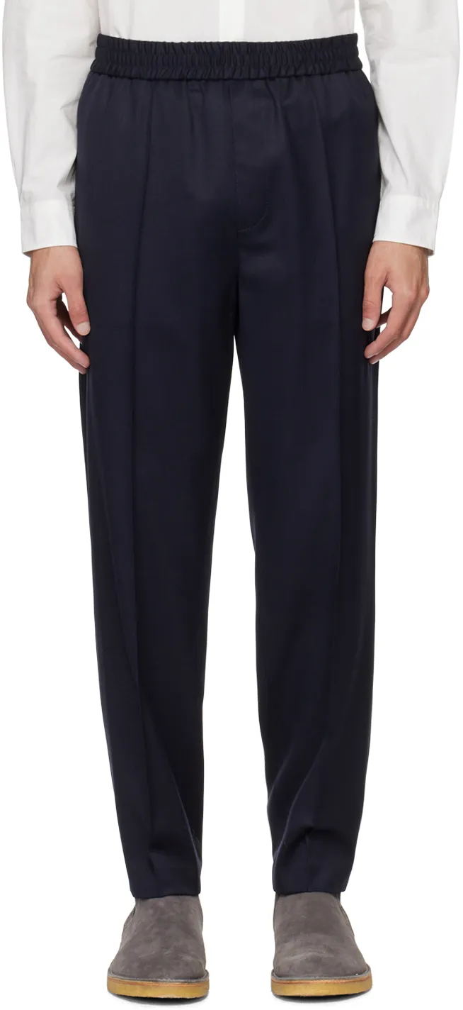 Elastic Waist Straight-Leg Pants