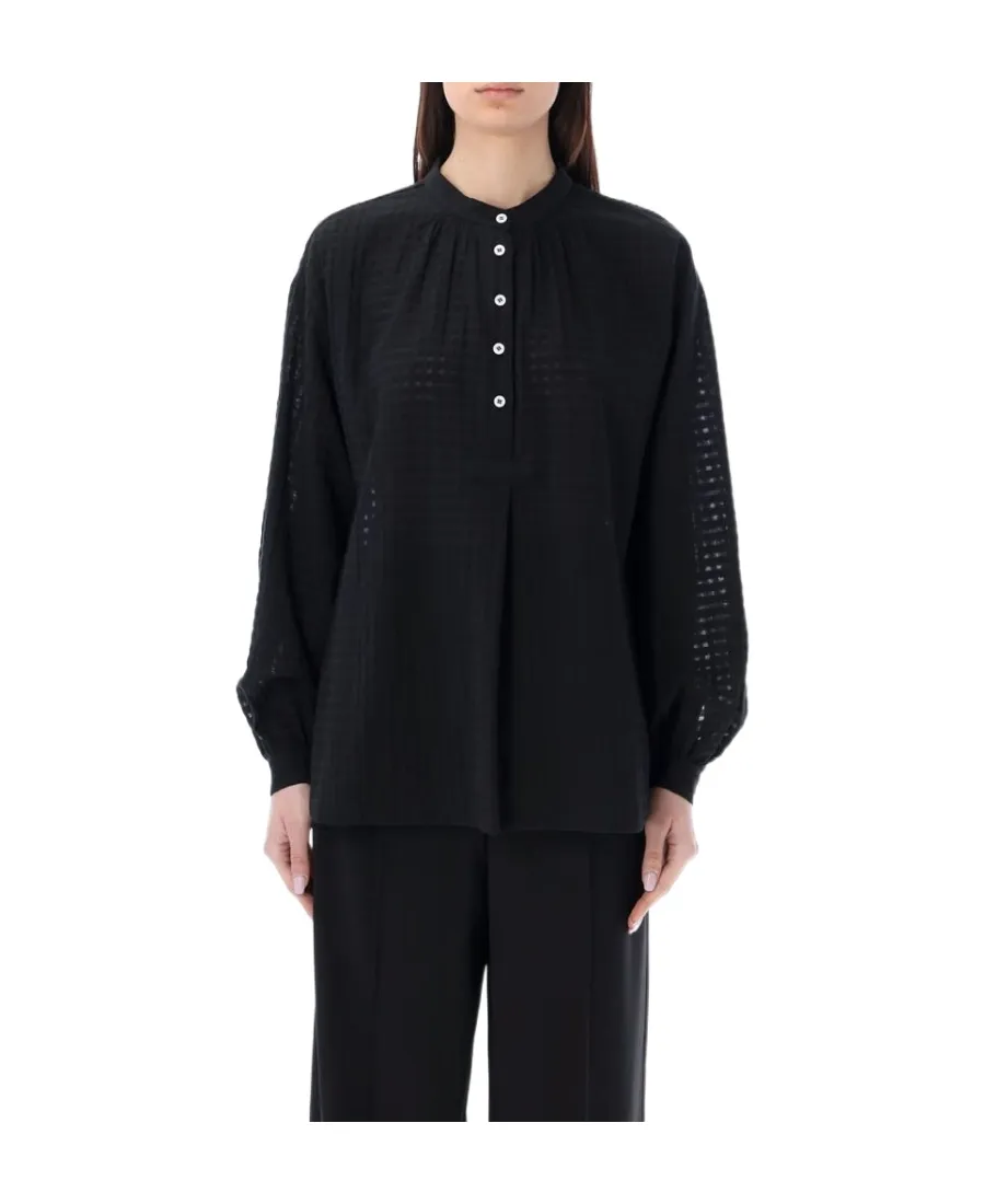 Flora Tartan-Check Cotton Blouse