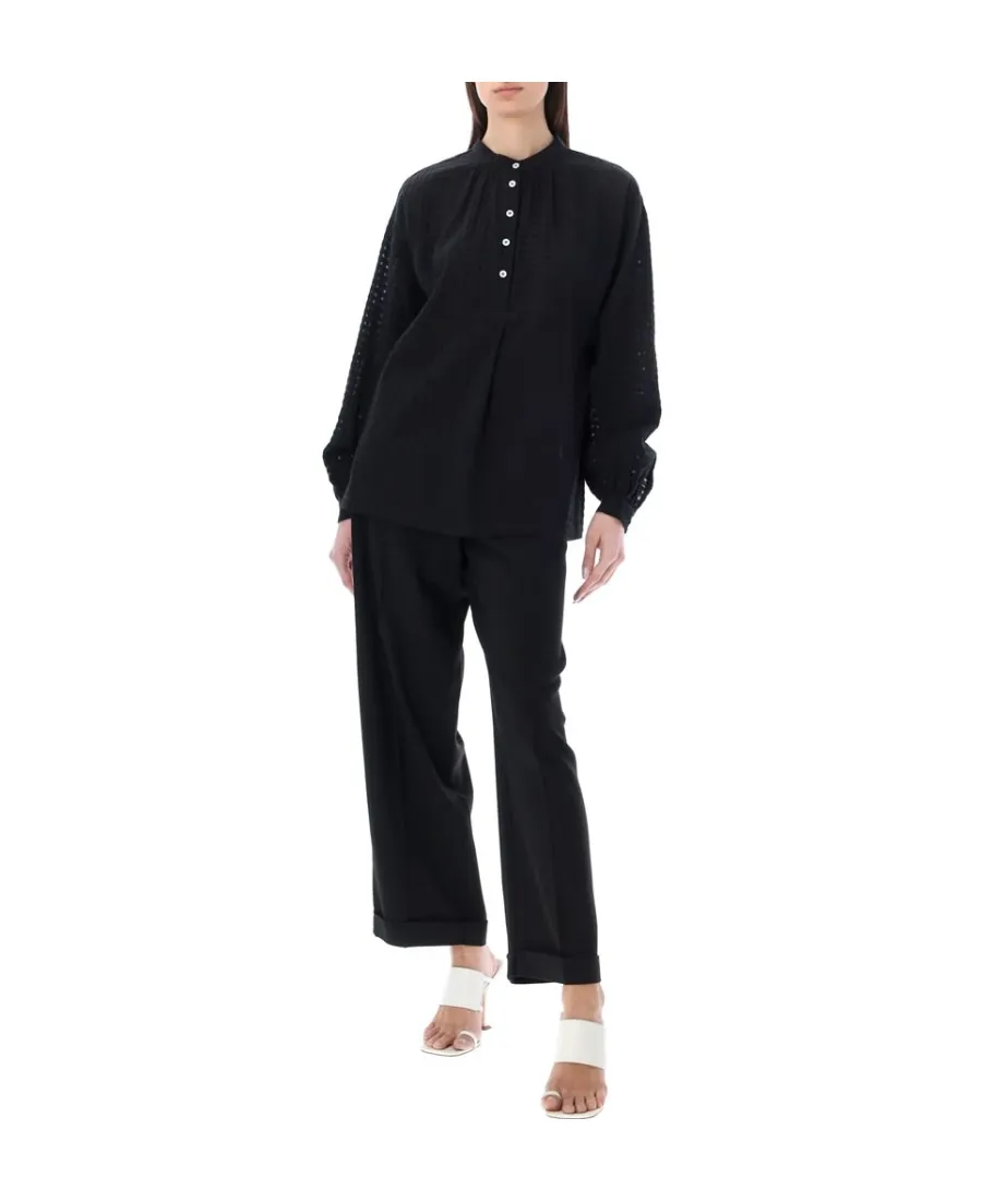Flora Tartan-Check Cotton Blouse
