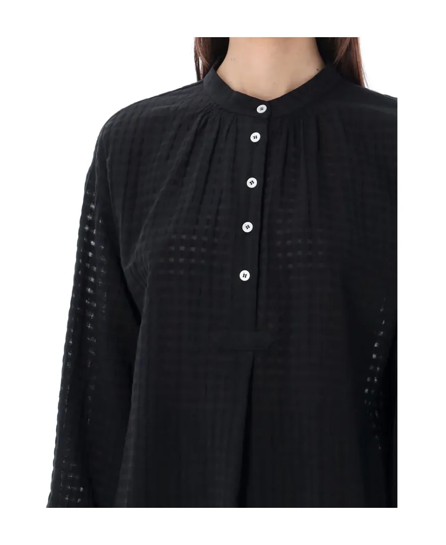 Flora Tartan-Check Cotton Blouse