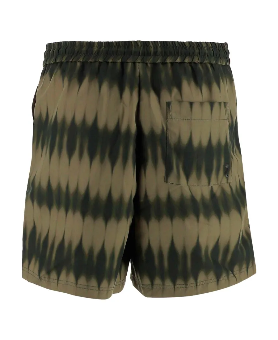 Distressed-Effect Logo Embroidered Shorts