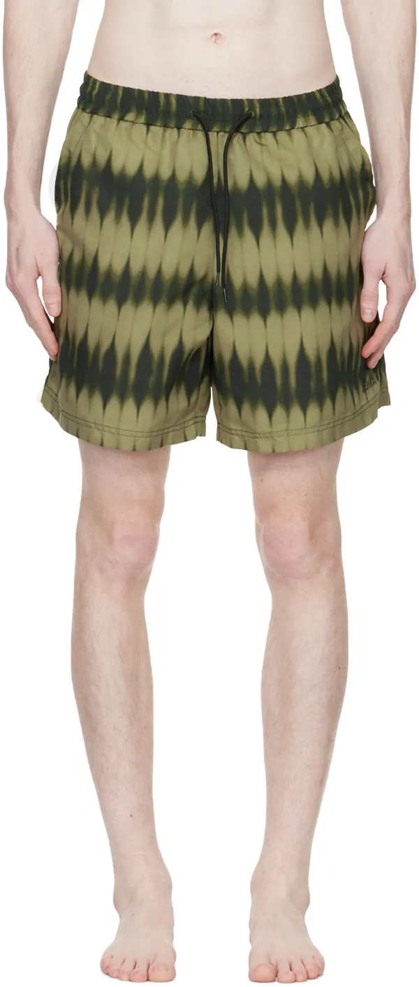 Distressed-Effect Logo Embroidered Shorts