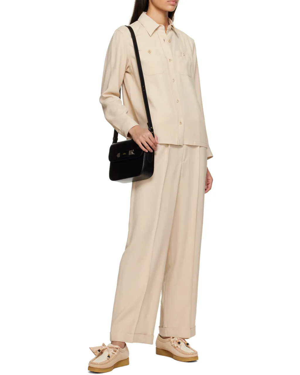 Wide Leg Tailored Trousers