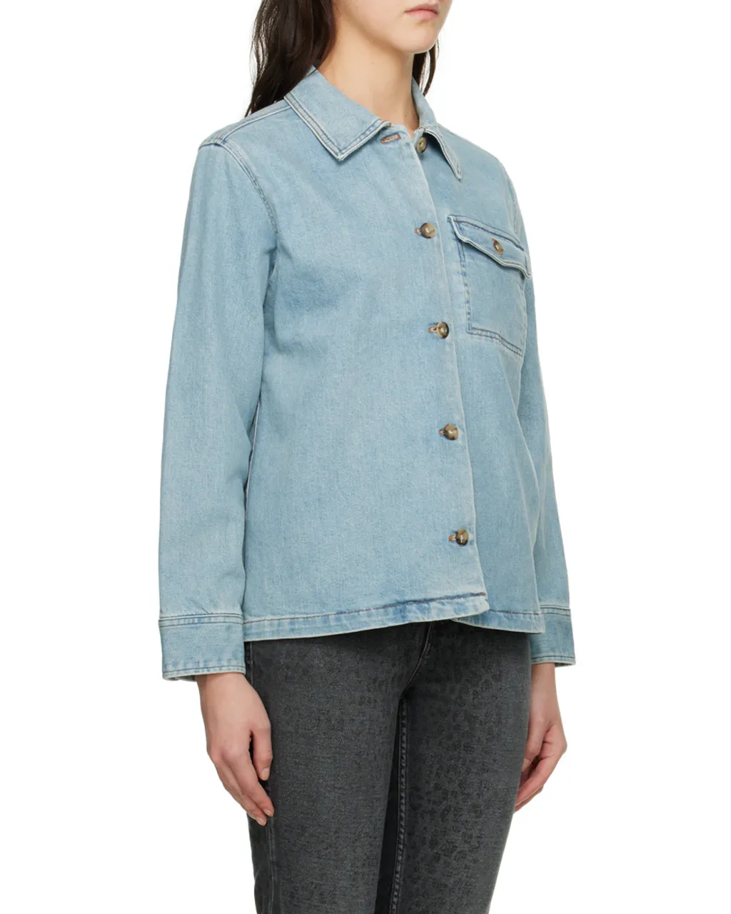 Janice Buttoned Denim Jacket