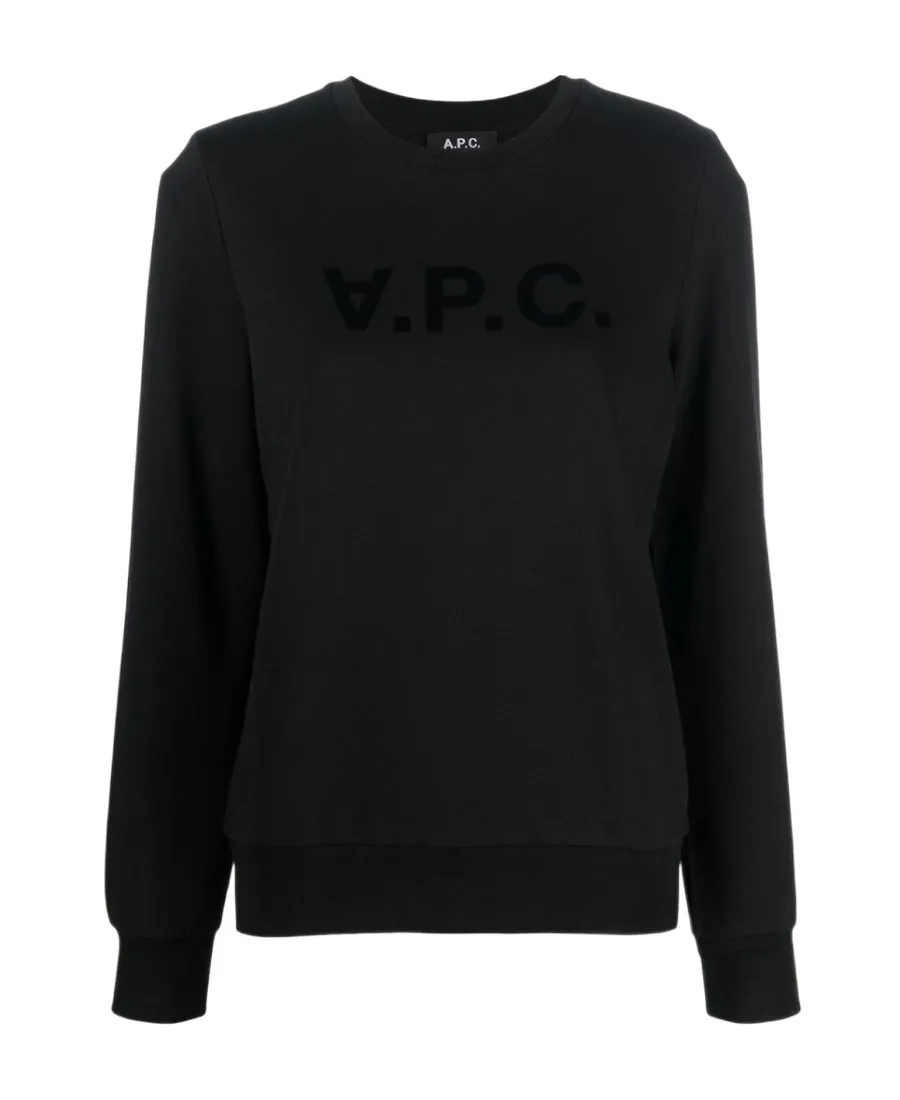 Flocked Logo Crewneck Sweatshirt
