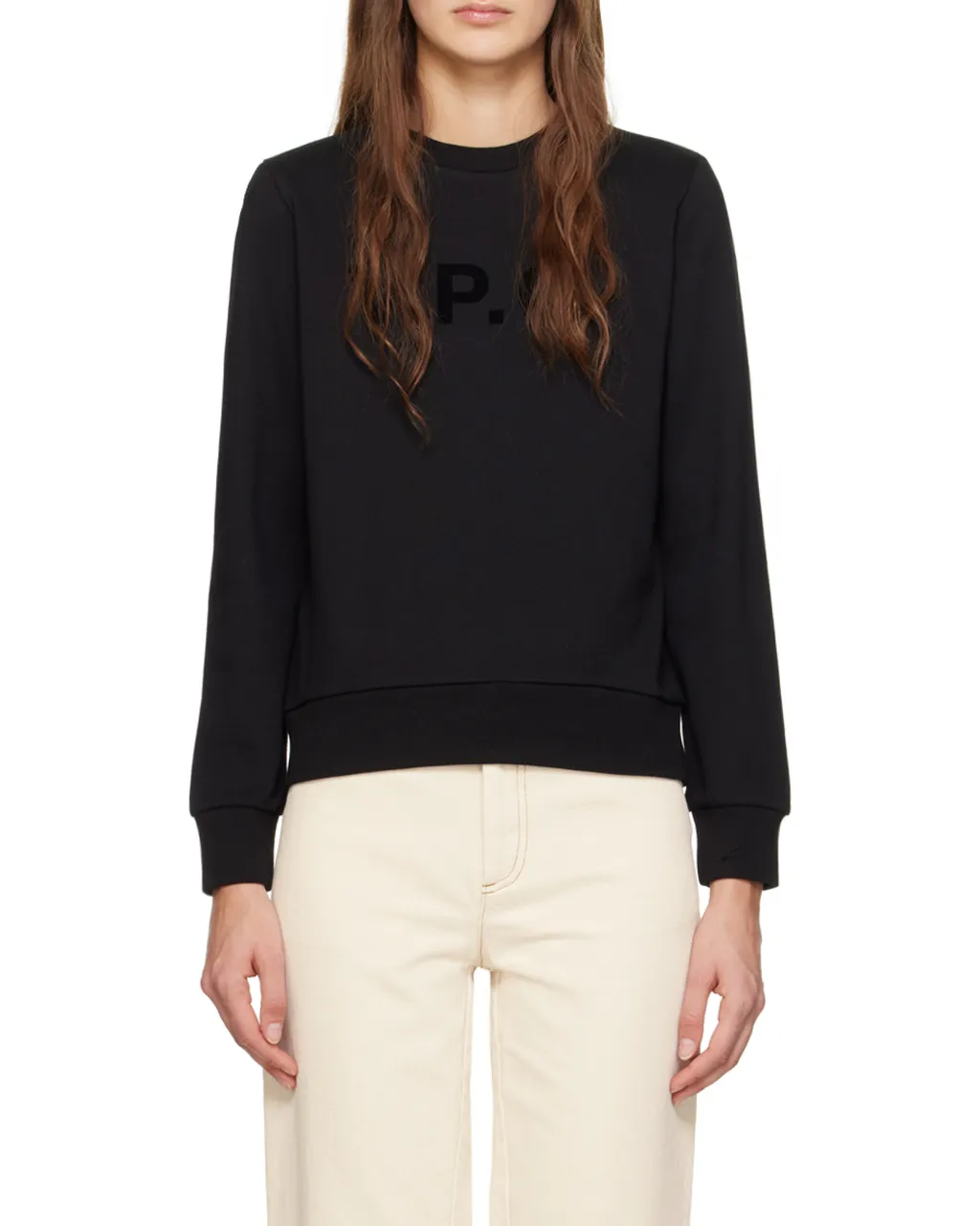 Flocked Logo Crewneck Sweatshirt