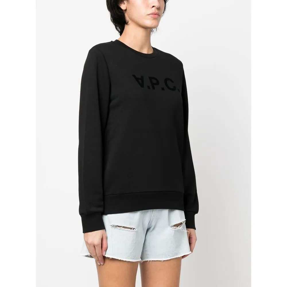 Flocked Logo Crewneck Sweatshirt