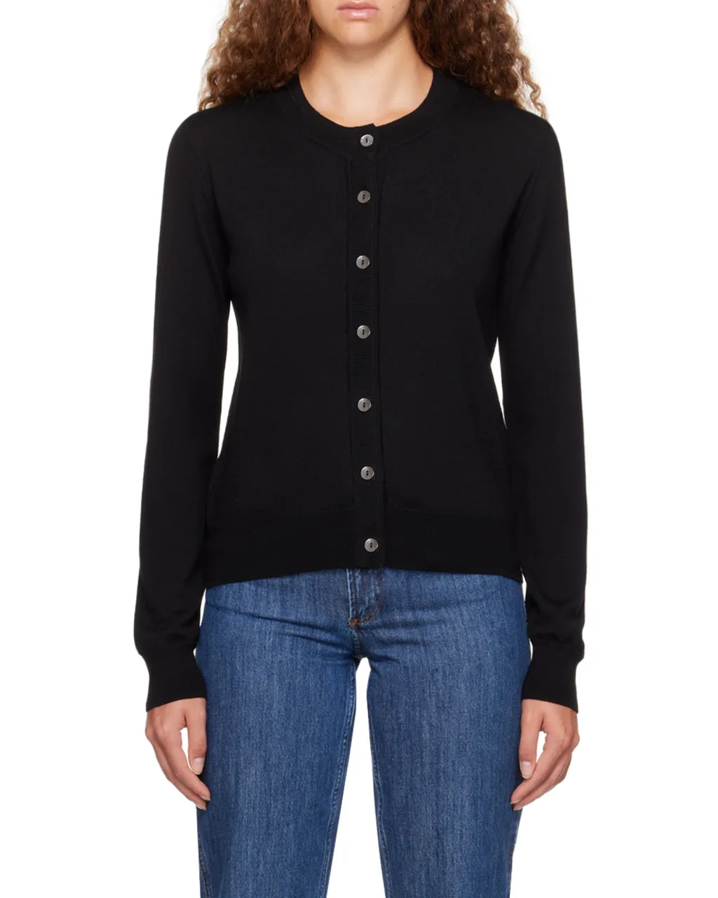 Fine-Knit Long-Sleeve Cardigan