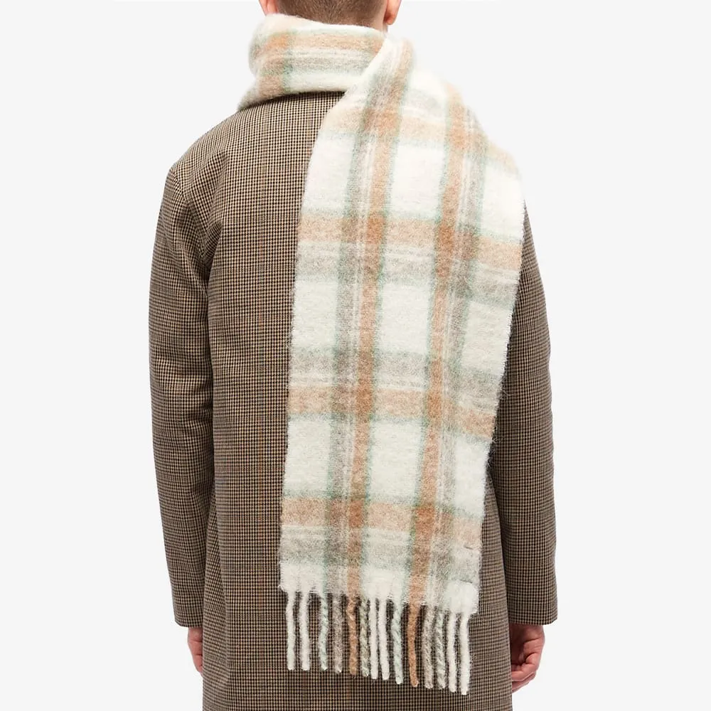 Checked Fringe-Detail Scarf