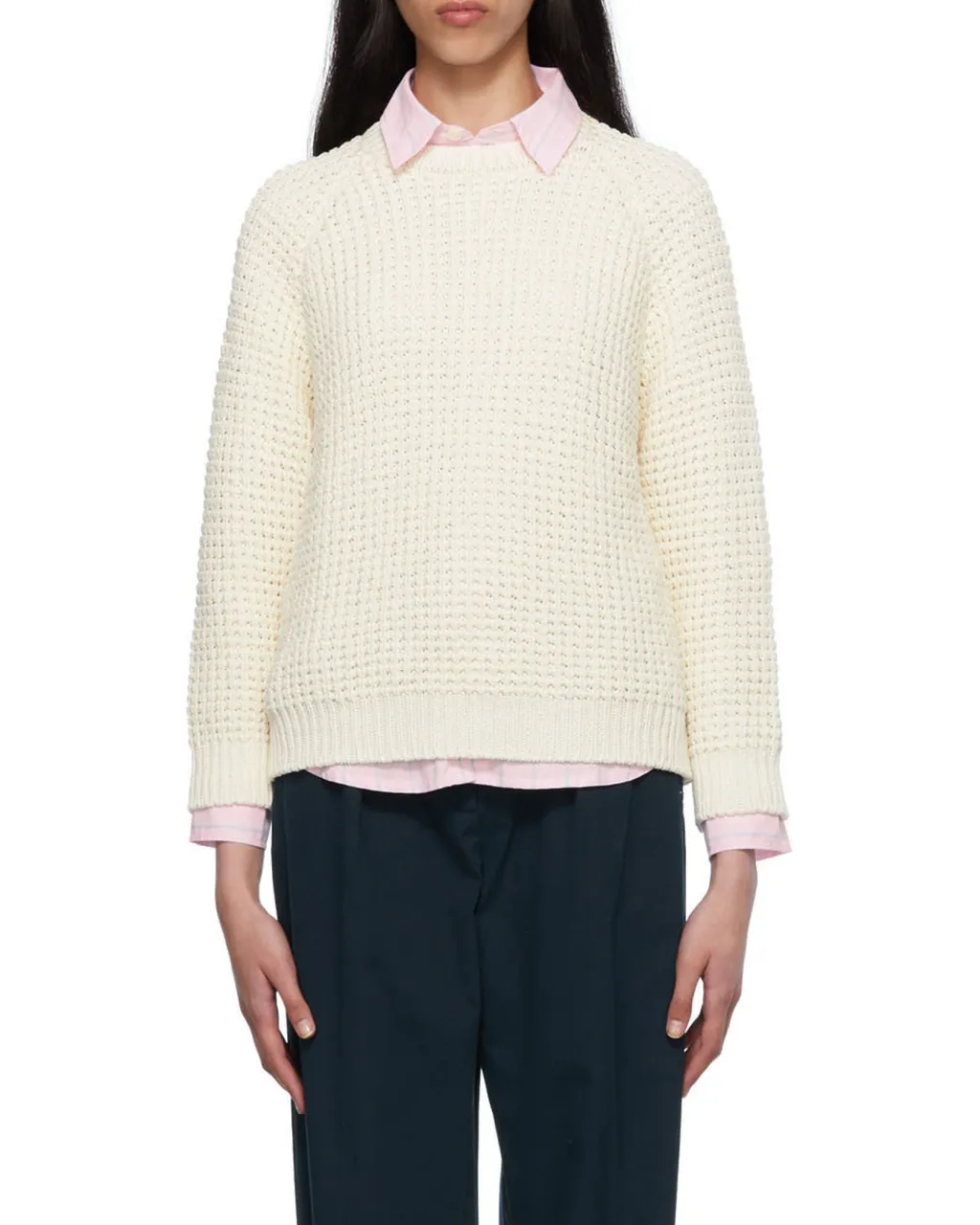 Long-Sleeved Crewneck Knit Jumper