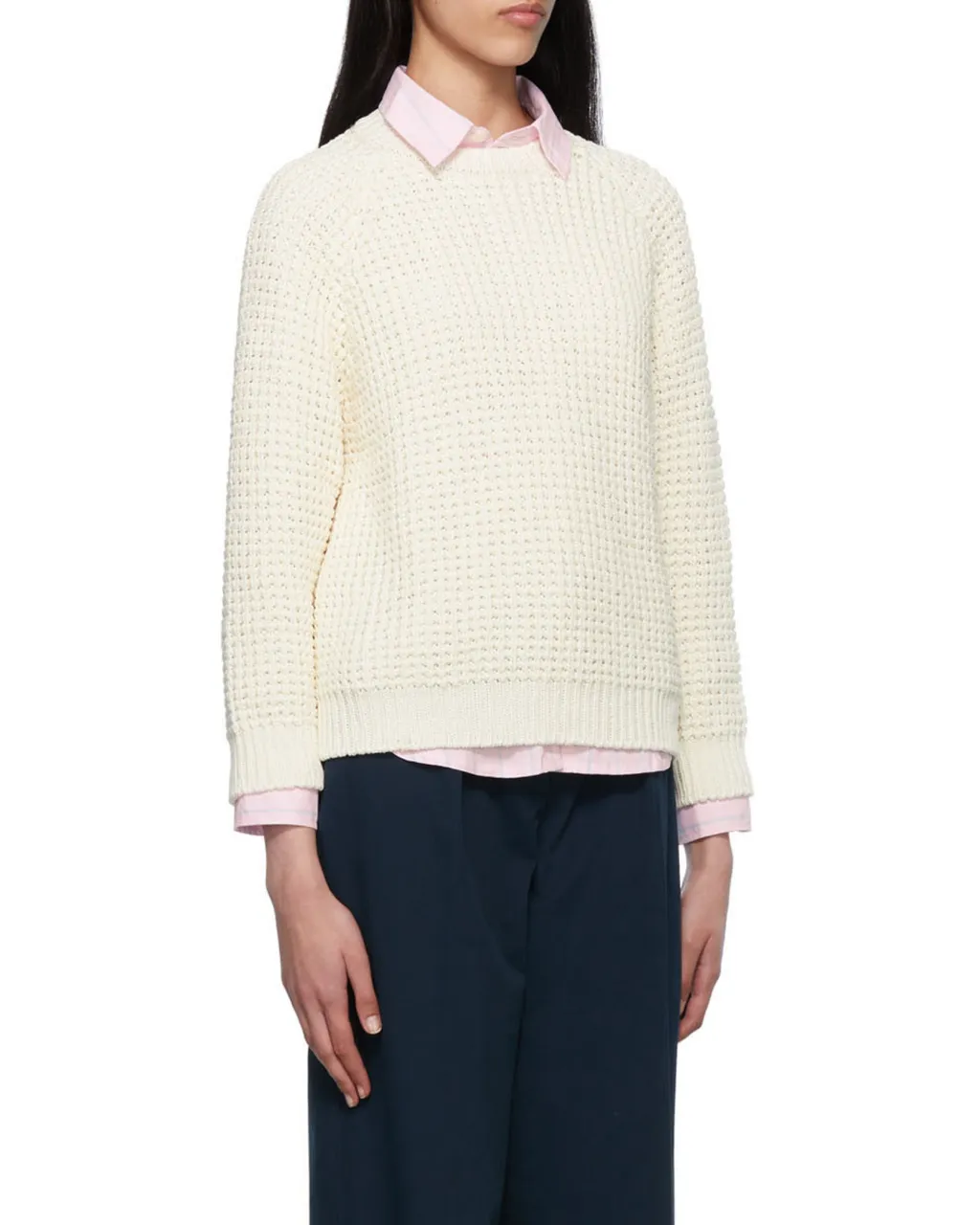 Long-Sleeved Crewneck Knit Jumper