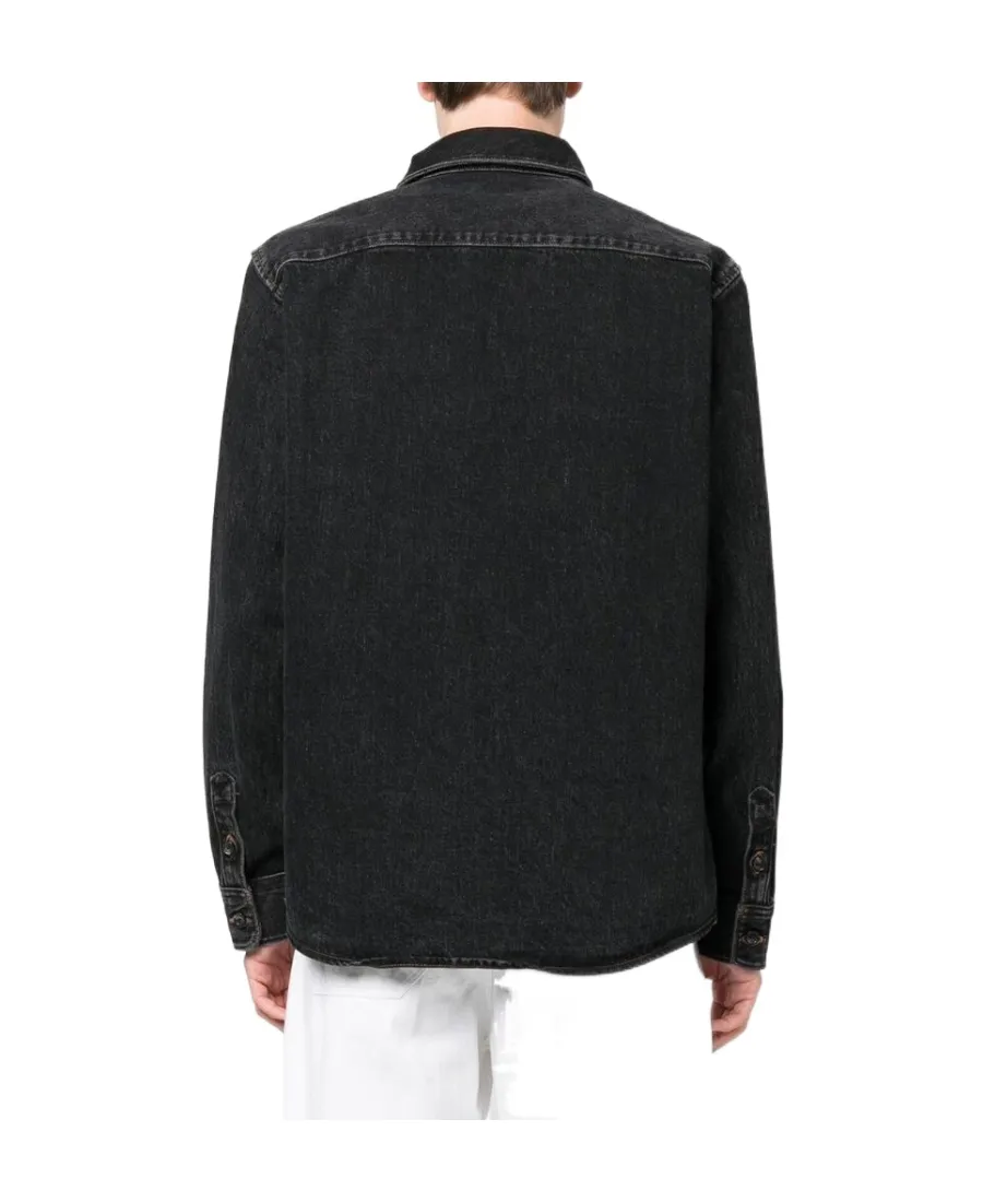 Buttoned Long-Sleeved Denim Shirt
