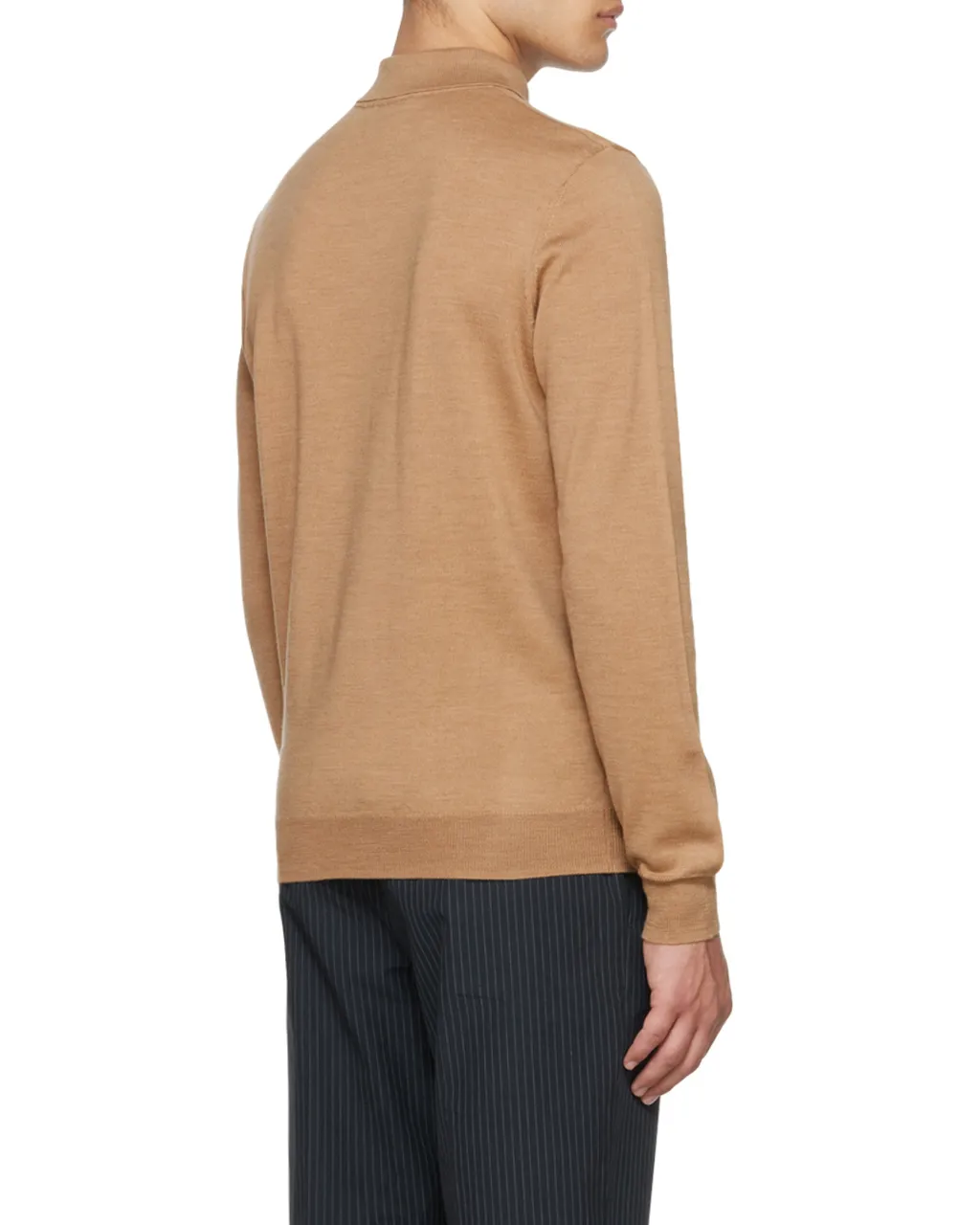 Long-Sleeve Wool Polo Shirt