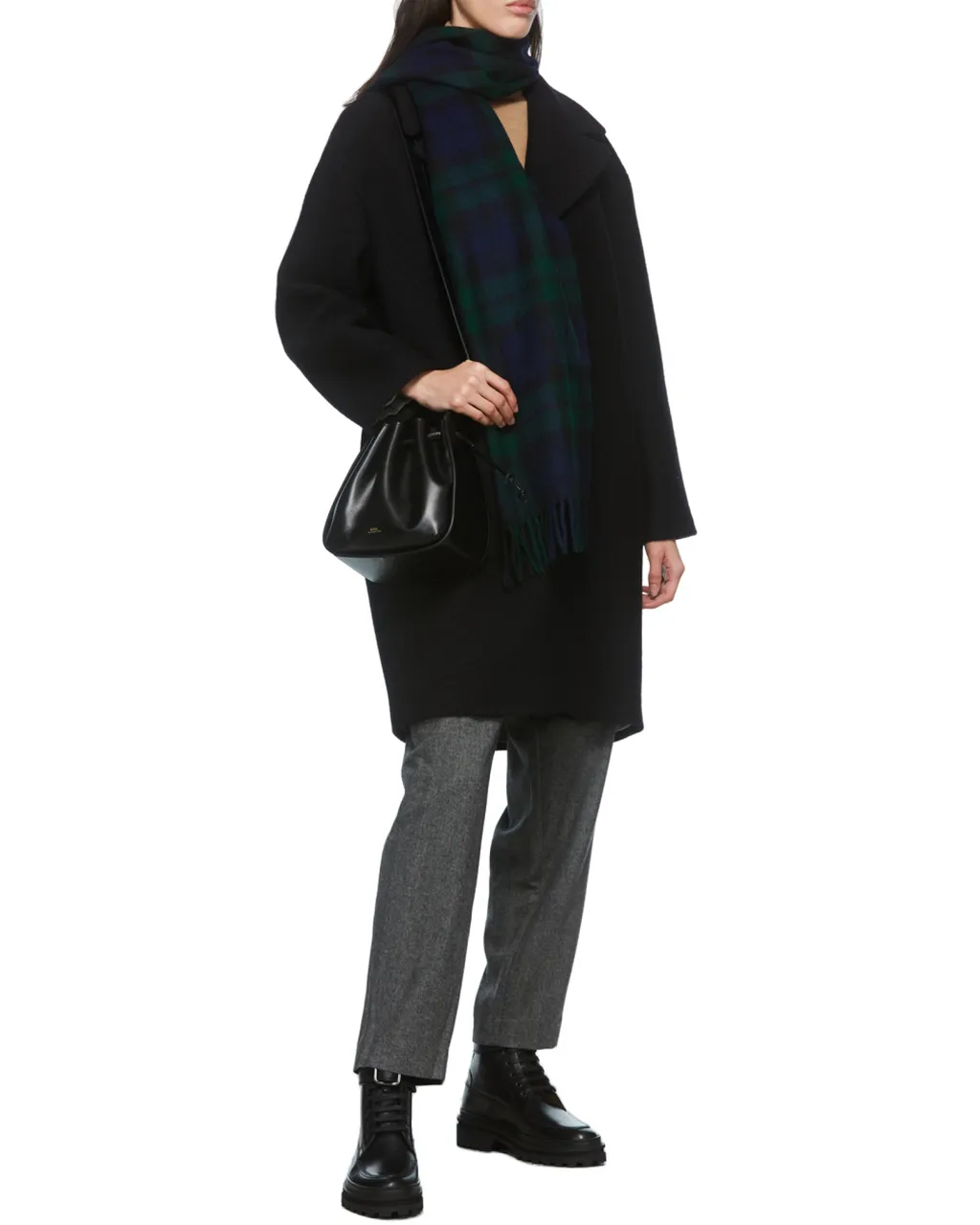 Mahe Tartan-Check Wool Scarf