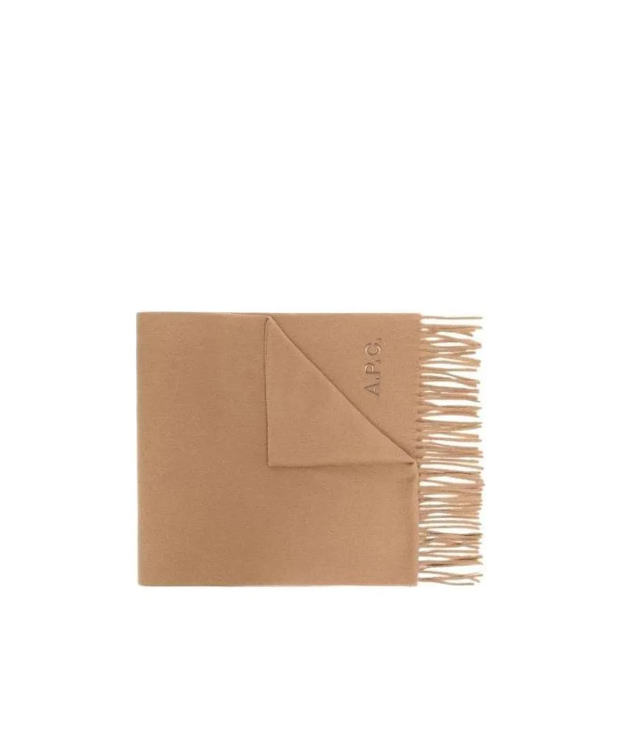 Logo-Embroidered Virgin Wool Scarf