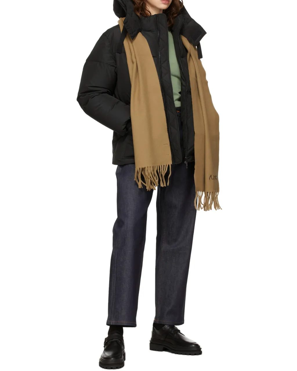 Logo-Embroidered Virgin Wool Scarf