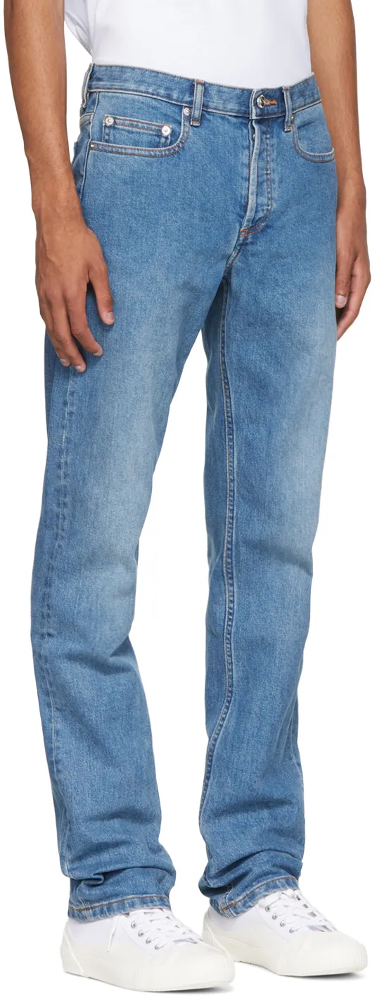 Mid-Waist Washed Effect Jeans