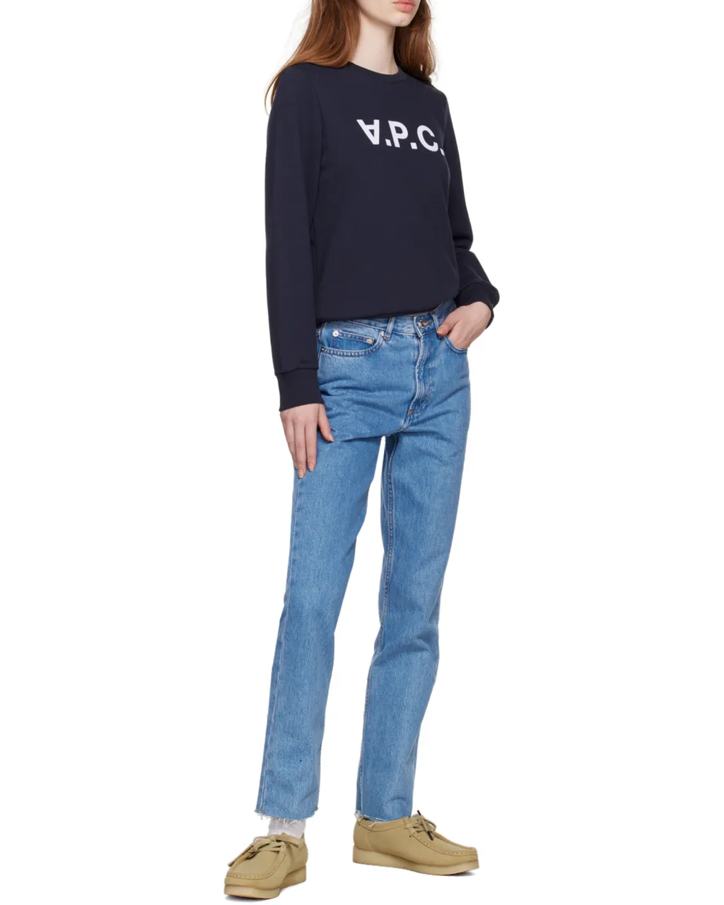 Flocked Logo Crewneck Sweatshirt