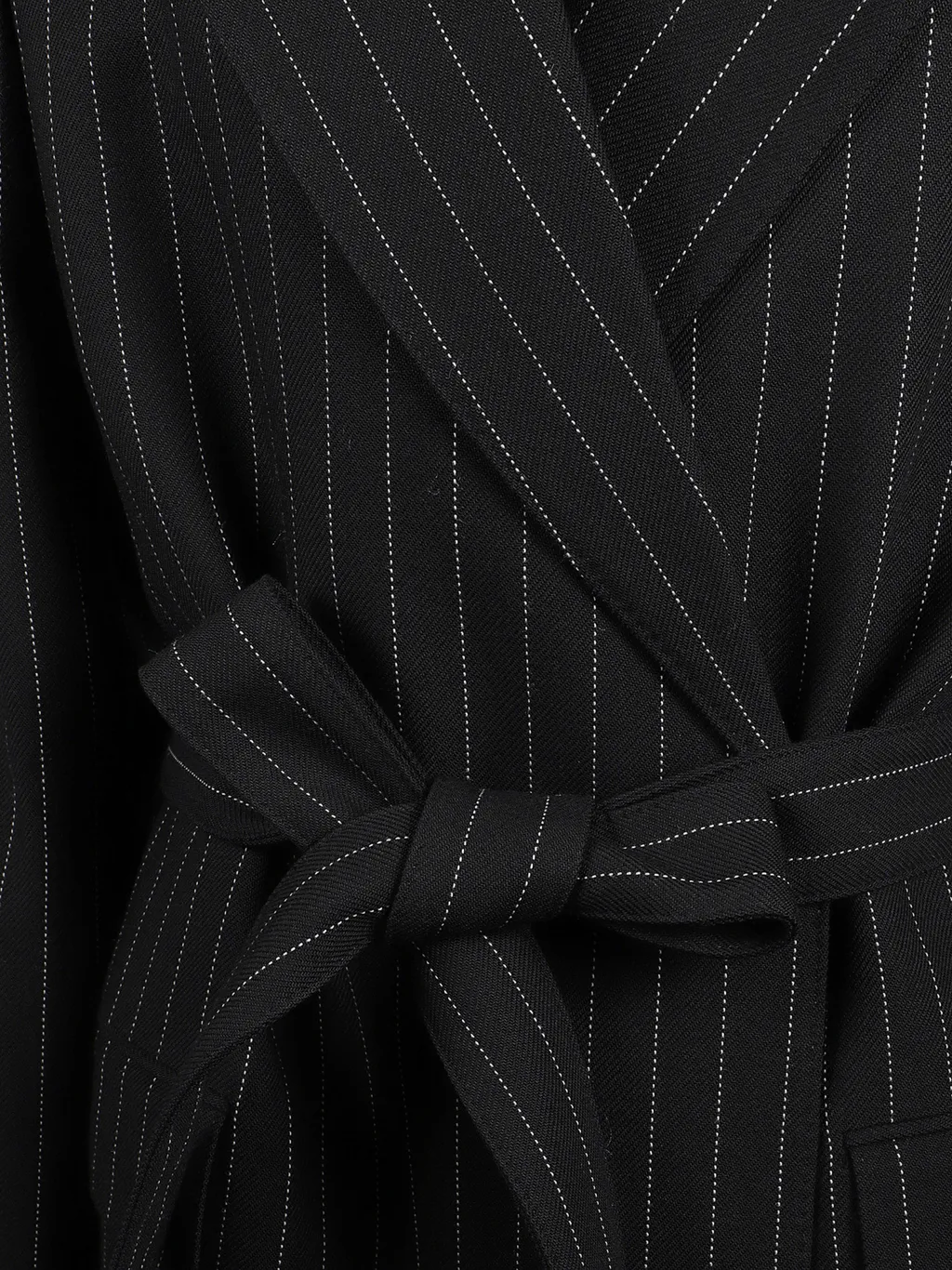 Belted Pinstripe Coat