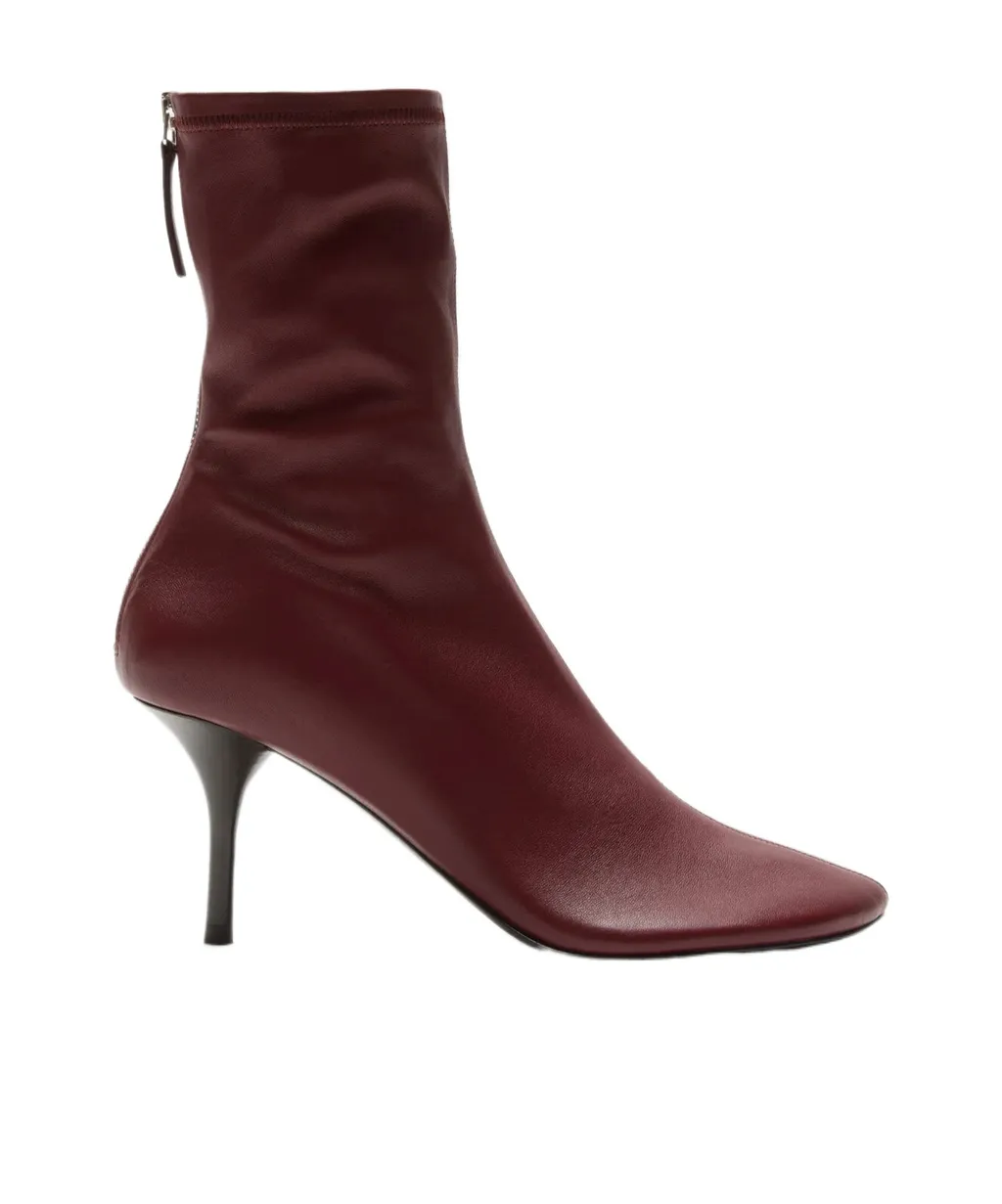 75Mm Zip Leather Boots