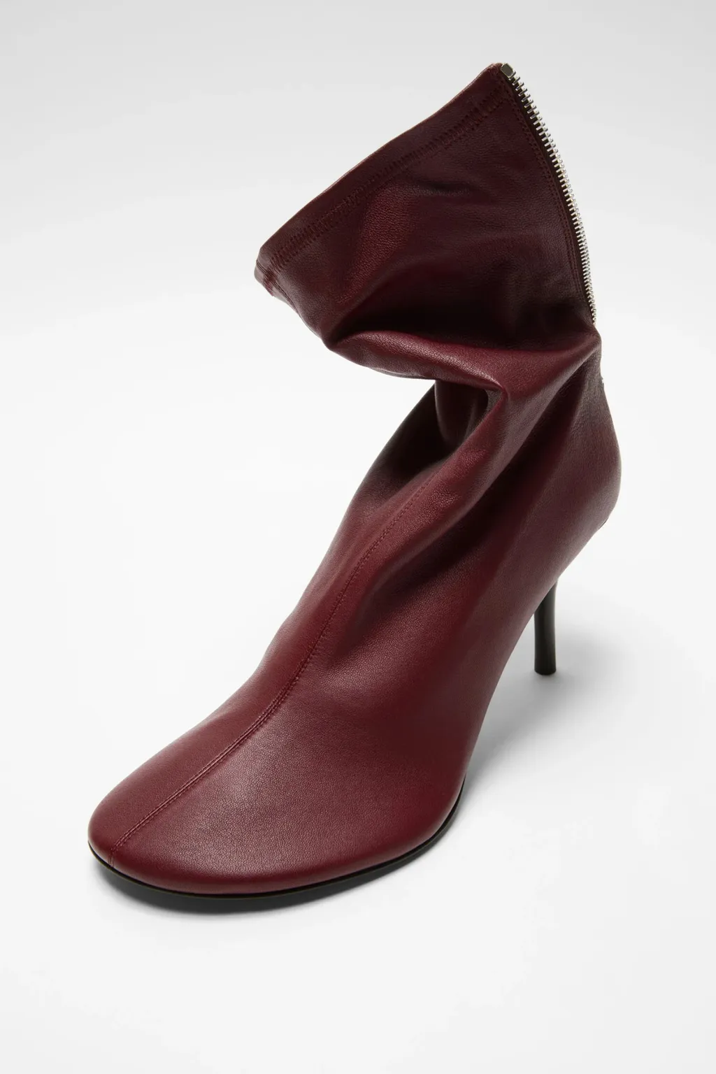 75Mm Zip Leather Boots
