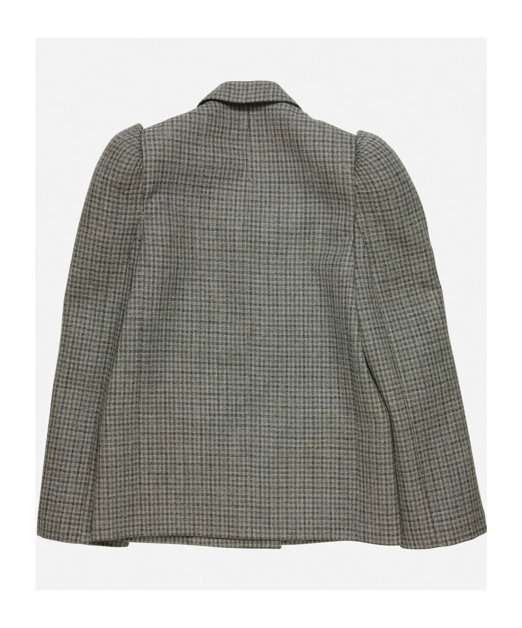 Houndstooth Double-Breasted Blazer