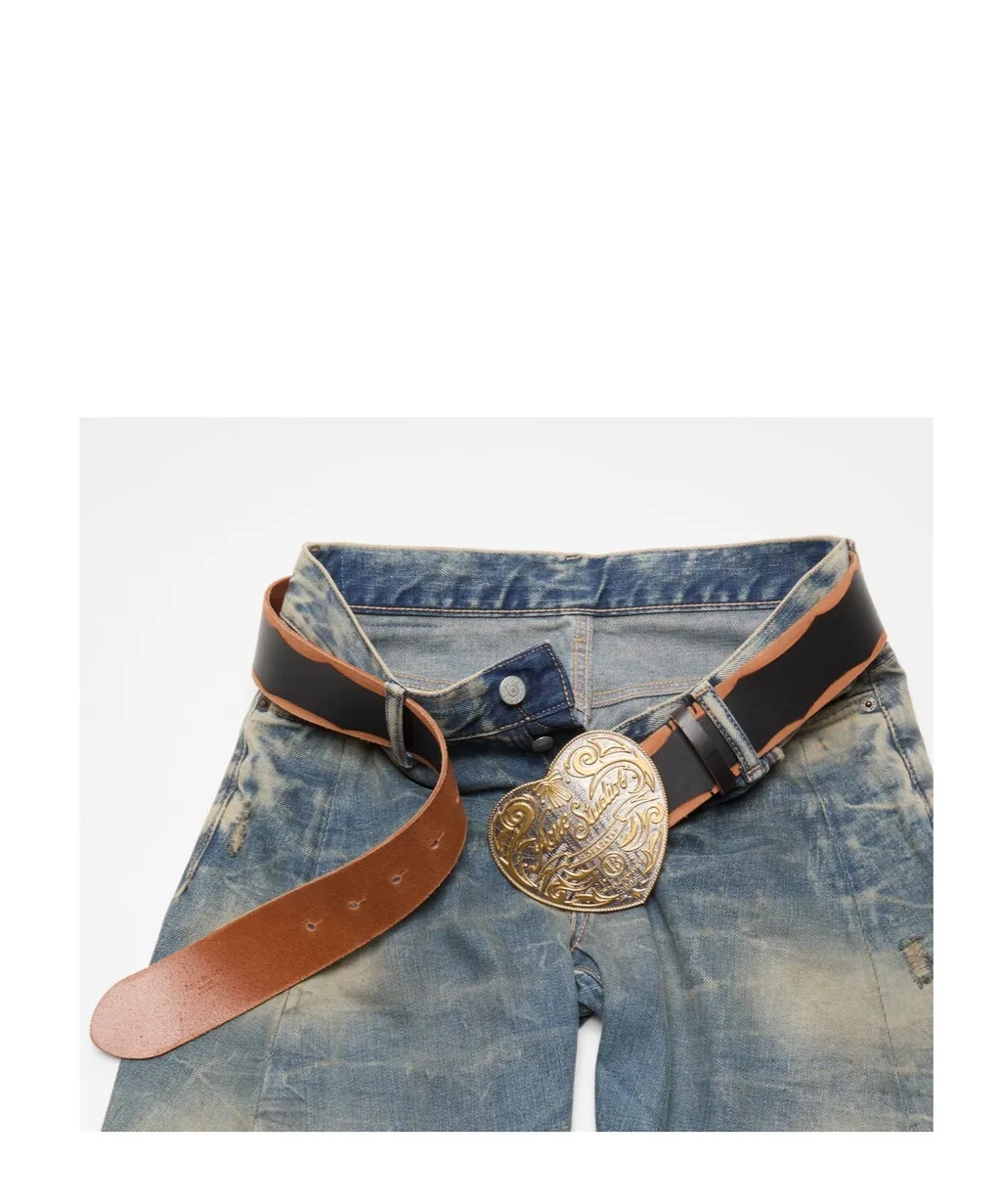 Heart-Buckle Leather Belt